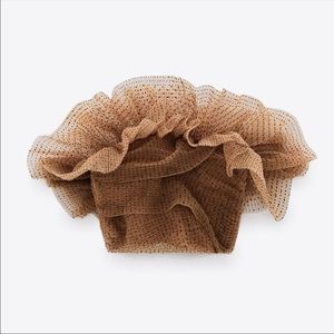 Zara organza tulle top